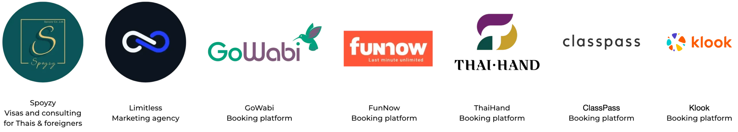 Beyond Massage partners: Spoyzy, Limitless, GoWabi, FunNow, ThaiHand, ClassPass, Klook